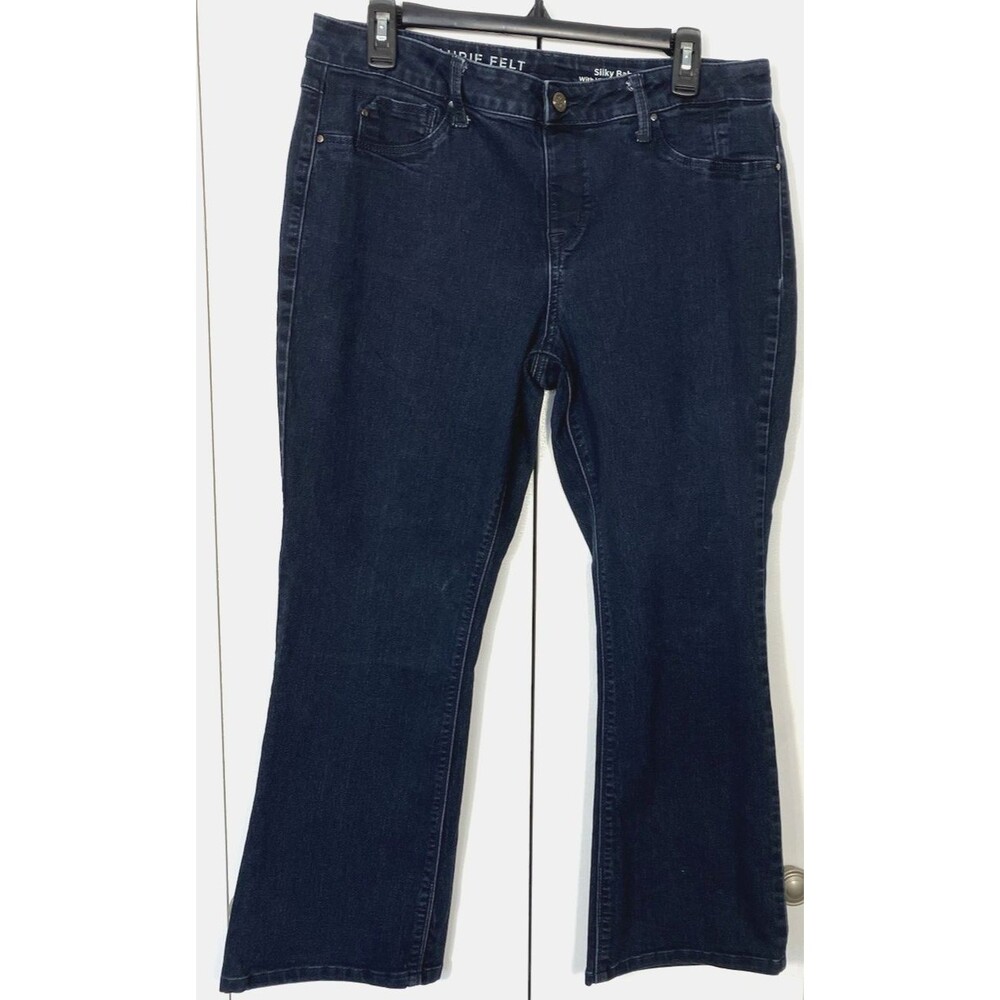 Laura Felt Petite Silky Baby Bell Blue Jeans Size LP
